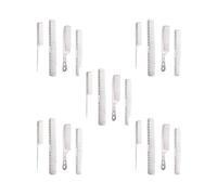 Set da 5 4 pezzi di maniglie ergonomiche per un'esperienza di pettinatura più confortevole dei capelli più comoda da tenere in mano, pettine in metallo, argento brillante