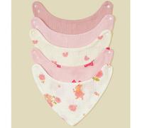Set da 5 bavette per bambini, in morbido cotone mussolina a forma di triangolo, con fantasie floreali e animali, per bambini e bambine Tagli UnicaFrutta & verduraTessuto