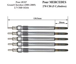 Set Da 5 Candelette Di Preriscaldamento Mercedes CDI NEWPARTS GN003