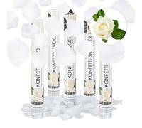 Relaxdays Set da 5 Cannoni Spara-Coriandoli, Petali di Rosa, per Matrimoni e Promesse, Gittata 8 m, 40 cm, Bianco