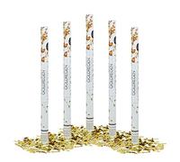 Set da 5 Cannoni Sparacoriandoli 80 cm, XXL, Gittata di 6-8 m, Idea Regalo per Matrimoni, Metallici, Oro