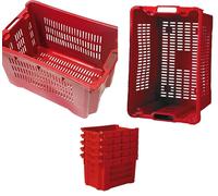 SET DA 5 CASSETTE AGRICOLE RACCOLTA OLIVE IMPILABILI SOVRAPPONIBILE FORATA 40 LT