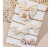 Set da 5 fasce per capelli da bambina con decori floreali e fiocchi, adatte per l'uso quotidiano in primavera (esclusa la confezione in cartoncino) Tagli UnicaPoliammide