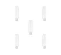 Set da 5 flaconi da viaggio per gel doccia e dentifricio, riutilizzabili, a prova di perdite, dispenser comprimibile, accessori per tubi, 50 ml, trasparenti