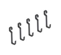 Set da 5 Ganci da Appendere Acciaio Grigio Antracite. Emuca
