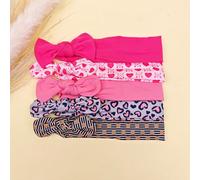 Set da 5 lacci per capelli da bambina con stampe carine, adatti per uso quotidiano e regalo per festività, per tutte le stagioni, in particolare per San Valentino Tagli Unicastampa dappertuttoPolieste