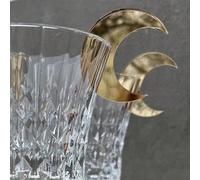 Set da 5 pezzi/10 pezzi di fermabicchieri a forma di mezzaluna lucidi, contrassegni per bicchieri riflettenti in oro, decorazione moderna per tavoli da festa, dettagli unici a forma di mezzaluna, ferm