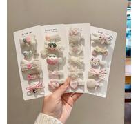 Set da 5 pezzi di accessori di moda versatili per bambini, fermagli per capelli decorativi con fiocchi carini, fiori, ciliegie, con bordi in nastro non dannosi, adatti per uscite, viaggi, regali, uso