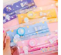 Set da 5 pezzi di articoli di cancelleria, tra cui matite, gomme da cancellare ecc., 1 astuccio portamatite, articoli scolastici multifunzionali e simpatici cartoni animati adatti per studenti e bambi