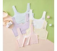 Set da 5 pezzi di biancheria intima colorata per ragazze, adatta per studenti di scuola elementare e media, reggiseni per la prima fase della pubertà, sportiva e traspirante, fresca per l'estate 8Y,10