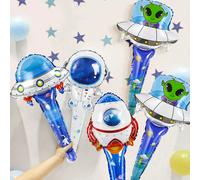 Set da 5 pezzi di palloncini a forma di elementi spaziali, inclusi palloncini a forma di astronauta, UFO, alieno e razzo, per feste a tema spaziale e decorazioni per compleanni Tagli Unica,5 pezzi,8 p