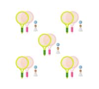 Set da 5 pezzi durevole per bambini Badminton Tennis Set, palla volano racchetta per allenamento verde e rosa, verde e rosa