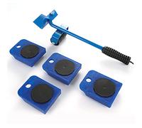 Set da 5 pezzi per trasloco mobili, capacità 150 kg, con cuscinetti antiscivolo, ideale per spostamenti facili, aiutante per mobili, colore blu, rulli per il trasporto