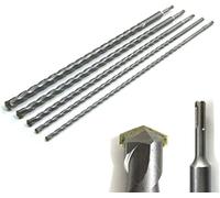 Set da 5 pezzi punte da muro SDS PLUS da 600 mm per trapano tassellatore ø 10, 12, 16, 20, 24 mm ideale per forare cemento, pietra, calcestruzzo