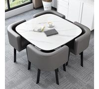 Set da 5 pezzi - Tavolo da conferenza quadrato con 4 sedie, reception, cucina, sala da pranzo, ufficio, bar, balcone, biblioteca, sala da biliardo