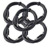 Set da 5 Pronomic Stage INST-6 Cavo per Strumenti 6m (jack 6,3 mm, cavo di collegamento, chitarra, punte placcate oro, chiusura a strappo, sfiato a ganascia) nero