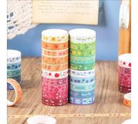 Set da 5 rotoli di nastro washi carino e colorato (1 cm di larghezza, 2 metri di lunghezza), perfetto per la decorazione di bullet journal e abbellimenti creativi in stile giapponese/coreano. Ideale p