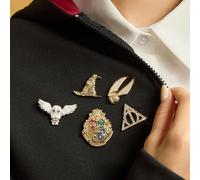 Set da 5 spille di moda in lega di zinco, Boccino d'Oro, Doni della Morte, Edvige, Il Cappello Parlante, adatte per collezione e regali Tagli UnicaLega di zinco