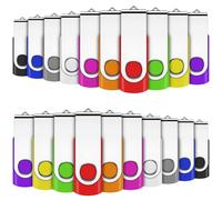 Set da 50 chiavette USB 2.0 da 1 GB, girevoli, per PC o portatile (10 colori)