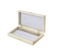 Set da 50 pezzi con vetrini preparati da laboratorio per campioni biologici, custodia in legno con chiusura in metallo sicura per esami microscopici