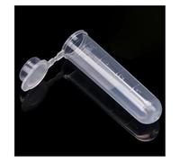 Set da 50 pezzi di provette for centrifuga da 5 ml, con coperchio, in plastica trasparente, rotonde, con scala. Attrezzature da laboratorio