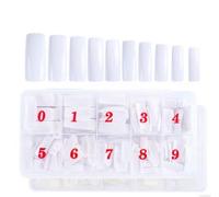 Set da 500 Unghie Finte Acriliche Naturali in Stile Francese con Scatola Portaoggetti - Suggerimenti per Unghie in Gel Corte per Donne e Ragazze