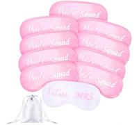 Set da 6/8/11 pezzi di maschere da notte per la sposa e le damigelle, regalo per proposta alle damigelle, articoli da festa addio al nubilato, con borsa per il trasporto bianca 5+1,7+1,10+1Poliestere