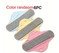 Set da 6 assorbenti riutilizzabili e lavabili per il mestruale da donna, -perdite, traspiranti e morbidi, stile estivo , adatti per viaggi, lavoro e frequenti le mestruazioni; colori casuali