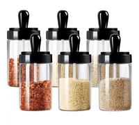 Set da 6 barattoli per spezie con coperchi, contenitori in vetro per condimenti, bottiglie porta-spezie da cucina, barattoli per salse, aceto, salsa di soia, sale Tagli Unicavetro