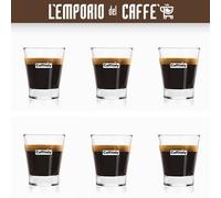Set da 6 Bicchieri in Vetro Trasparente Caffè Caffitaly per Caffe Espresso