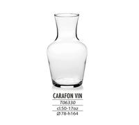 Set da 6 Caraffa Vino Vetro Trasparente cc 500 Carafon Cerve