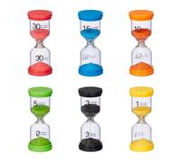 Set da 6 clessidre in plastica Clessidra colorata Timer per bambini 80 g