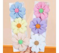 Set da 6 fermagli per capelli a forma di fiore in tessuto color macaron, blu, rosa, giallo, viola, rosa chiaro, bianco - 6 opzioni di colore fresche, adatti per ragazze, possono aggiungere un tocco do