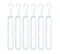 Set da 6 Grucce Salvaspazio Multifunzione per Armadio: Organizer Porta Grucce Appendiabiti, Salvaspazio Armadio Interno, Accessori Interni - Grucce Multiple, Home Organizer Bianco