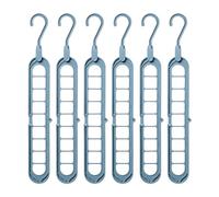 Set da 6 Grucce Salvaspazio Multifunzione per Armadio: Organizer Porta Grucce Appendiabiti, Salvaspazio Armadio Interno, Accessori Interni - Grucce Multiple, Home Organizer Grigio