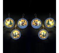 Set Da 6 LED Natale In Legno Deko Appeso Addobbo Da Parete HAC24