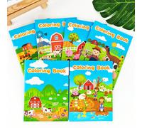 Set da 6 libri da colorare per bambini - con temi fattoria/cura della pelle e trucco, libri da colorare per feste, cartoni animati, giochi di abilità motorie fini, ricongiungere i puntini, adatti per 