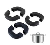 Set da 6 Maniglie in Silicone Resistente al Calore per pentole e padelle, Adatte Anche per vassoi da Forno. Colore Nero.