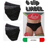 SET DA 6 PAIA SLIP UOMO CLASSICO LIABEL100% PURO COTO TG.5° TUTTI COLOR NERO