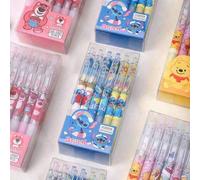 Set da 6 pezzi/12 pezzi di penne a gel neutre, a tema di personaggi dei cartoni animati (Stitch, Winnie the Pooh, Orsetto fragola), inchiostro ad asciugatura rapida, penne per firma, penne per scrittu