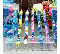 Set da 6 pezzi/12 pezzi di penne a gel neutre, a tema personaggi dei cartoni animati come Stitch, Winnie the Pooh, Orsetto Fragola, inchiostro ad asciugatura rapida, penne da firma, penne da scrittura