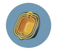 Set da 6 pezzi for lavello cucina, scolapiatti for verdure, cesto for frutta, for lavare la, bacinella in plastica for le, di scarico for(Blue yellow 6pcs)