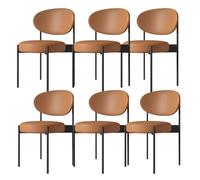 Set da 6 pezzi in pelle PU stabile Karbonstahlbeine Bauernhaus Stil ideale per Restaurant Café Wohnzimmer elegante Sitzmöbel für modernes Ambiente