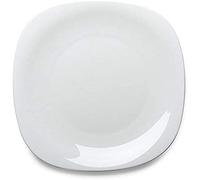 Set da 6 Pezzi Piatti in Vetro Opale Bianco Bormioli Parma quandrato (Piatti Piani 27cm)