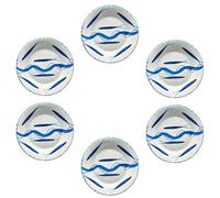 Set da 6 Piatti Piani in Ceramica Artigianale Ø 24 cm Stile Vietrese - Dipinti a Mano con Motivo Marino Pesci Azzurri - Piatti da Portata e Servizio Tavola Mediterranea Complemento Arredo 0108251205-6