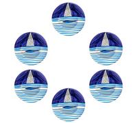 Set da 6 Piatti piani in ceramica stile Vietrese Ø 24 cm dipinti a mano- piatto da portata e servizio da Tavola -Vietri-Costiera Amalfitana-Caltagirone-Sicilia-0108251200-6