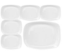 Set Da 6 Piatto Rettangolare Piano Linea Parma Grande 24 X 34 Cm
