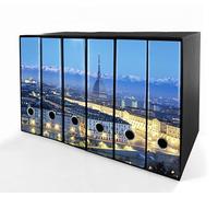 Set da 6 raccoglitori ad anelli TORINO - Faldoni SHAREPRINTING (H34 con 4 anelli)