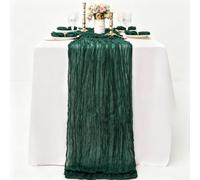 Set Da 6 Runner Da Tavola in Garza Rustica Stile Boho,Ideali per Feste Di Compleanno, Matrimoni E Addii Al Nubilato (90x1000cm,green)