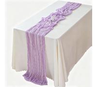 Set Da 6 Runner Da Tavola in Garza Rustica Stile Boho,Ideali per Feste Di Compleanno, Matrimoni E Addii Al Nubilato (90x180cm,purple)